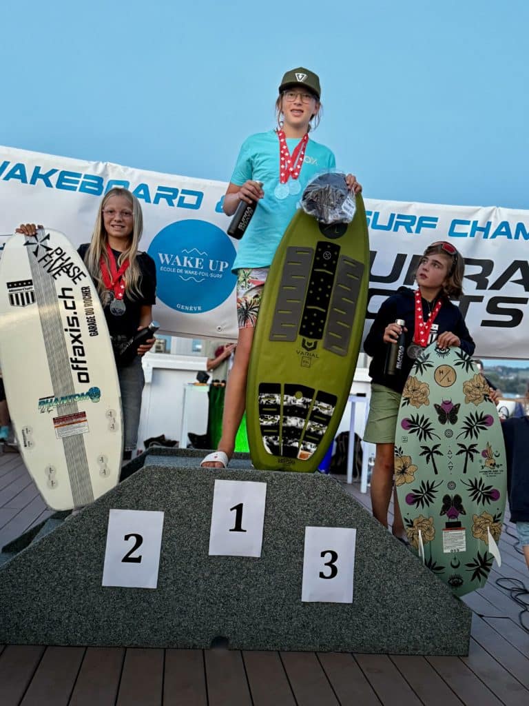 Podium championnats suisses de wakesurf 2025