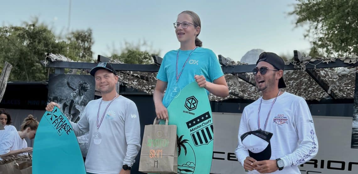 Mathieu Perren on the wakesurf European podium in Doussard